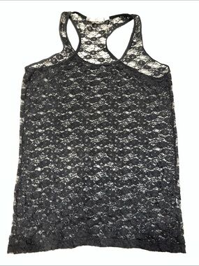 Black Lace Racerback Tank Top